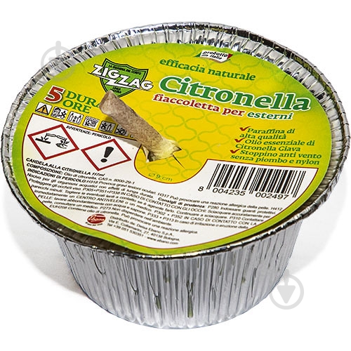 Свеча-репеллент Zig Zag Citronella d 9 см 105 г - фото 1 Свеча-репеллент Zig Zag Citronella d 9 см 105 г - фото 1
