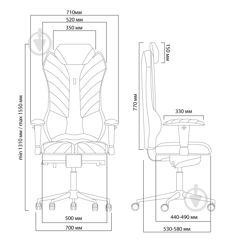 Кресло Kulik System Monarch 0201 золотой - фото 2