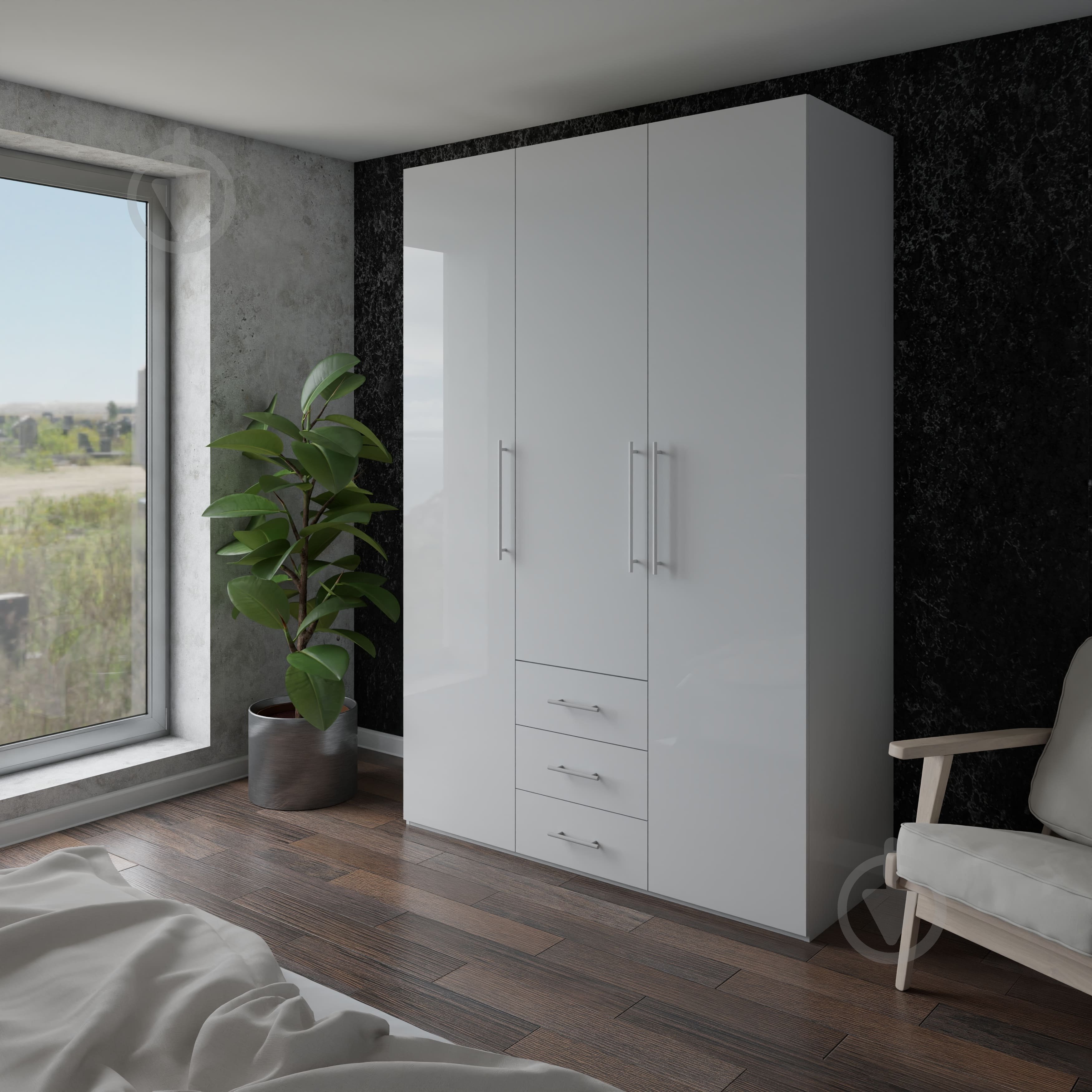 Шафа Світ Меблів Crystal 1500 2250х1500х600 мм білий - фото 1