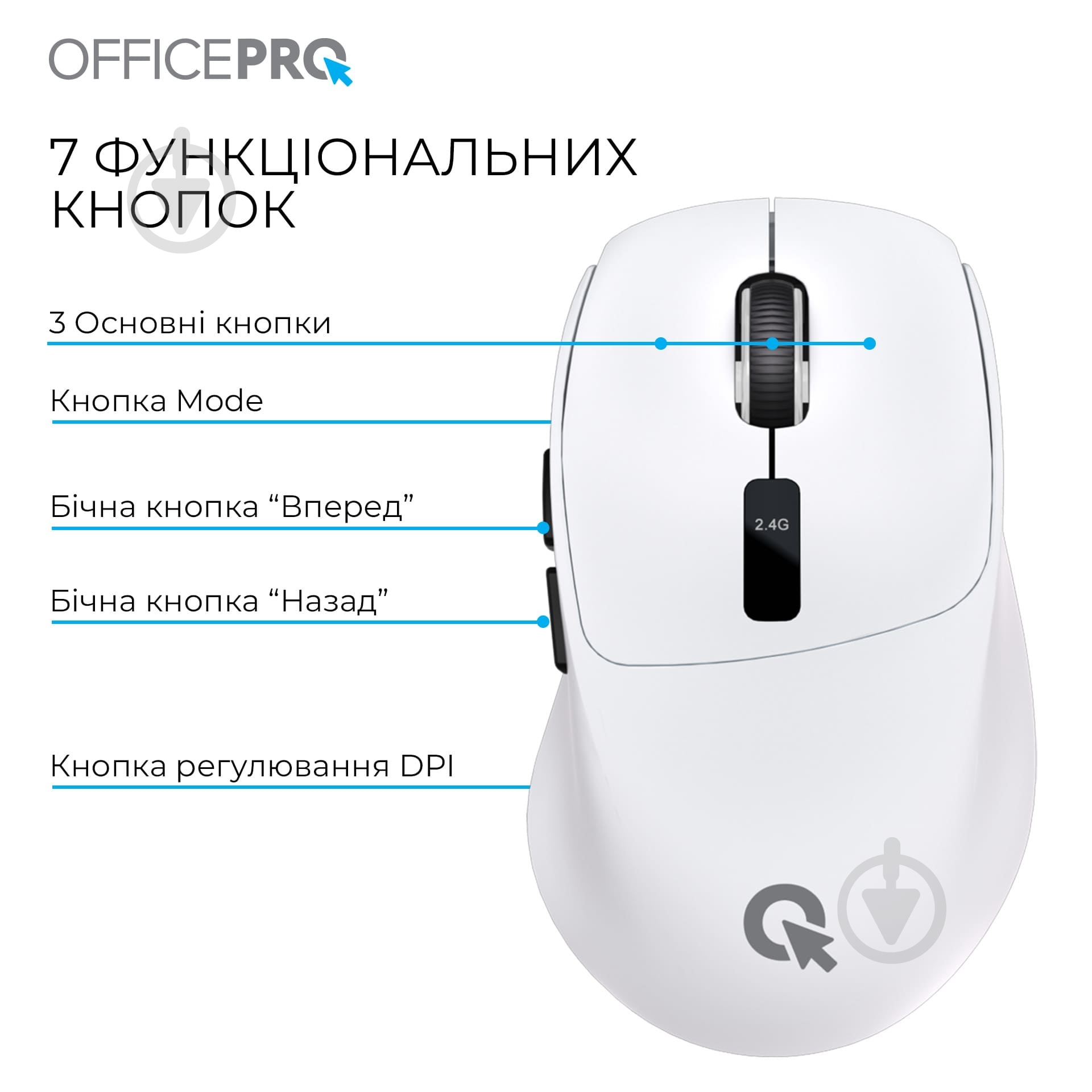 Мышка беспроводная GamePro M398W Silent Click Wireless white (M398W) - фото 9 Мышка беспроводная GamePro M398W Silent Click Wireless white (M398W) - фото 9