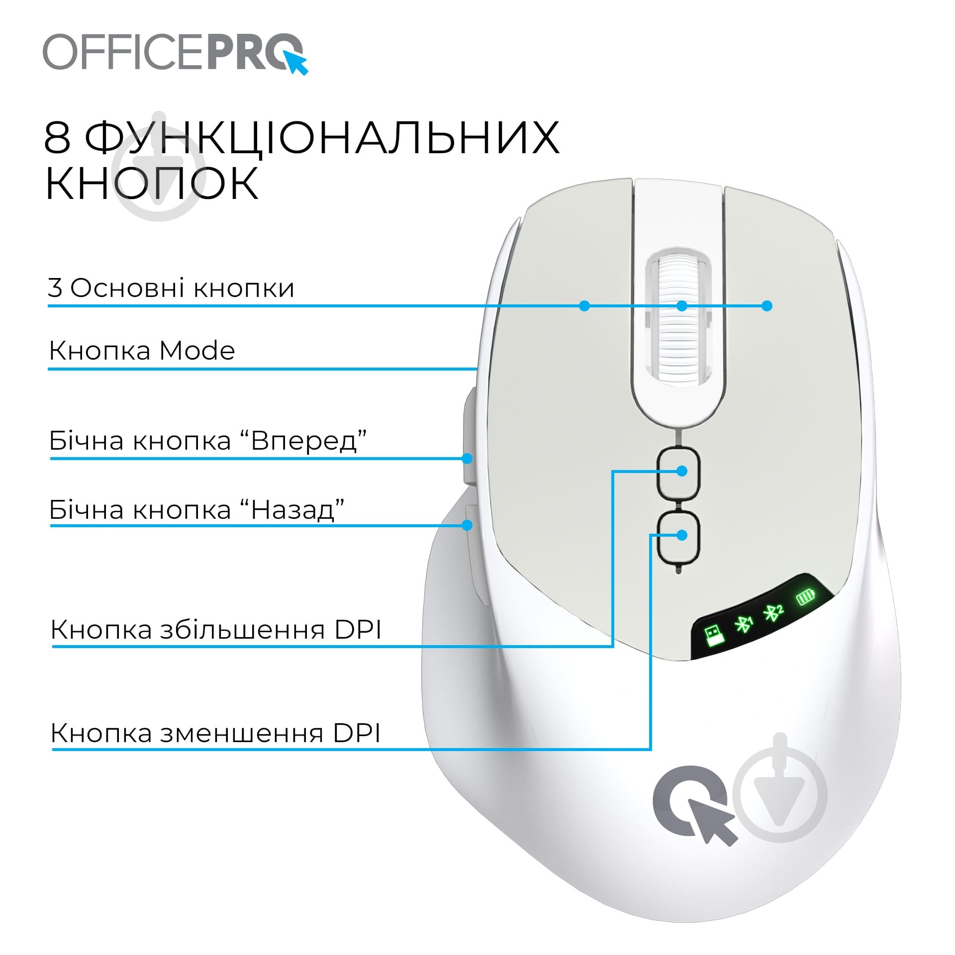 Мышка беспроводная GamePro M520W Silent Click Wireless white (M520W) - фото 10 Мышка беспроводная GamePro M520W Silent Click Wireless white (M520W) - фото 10