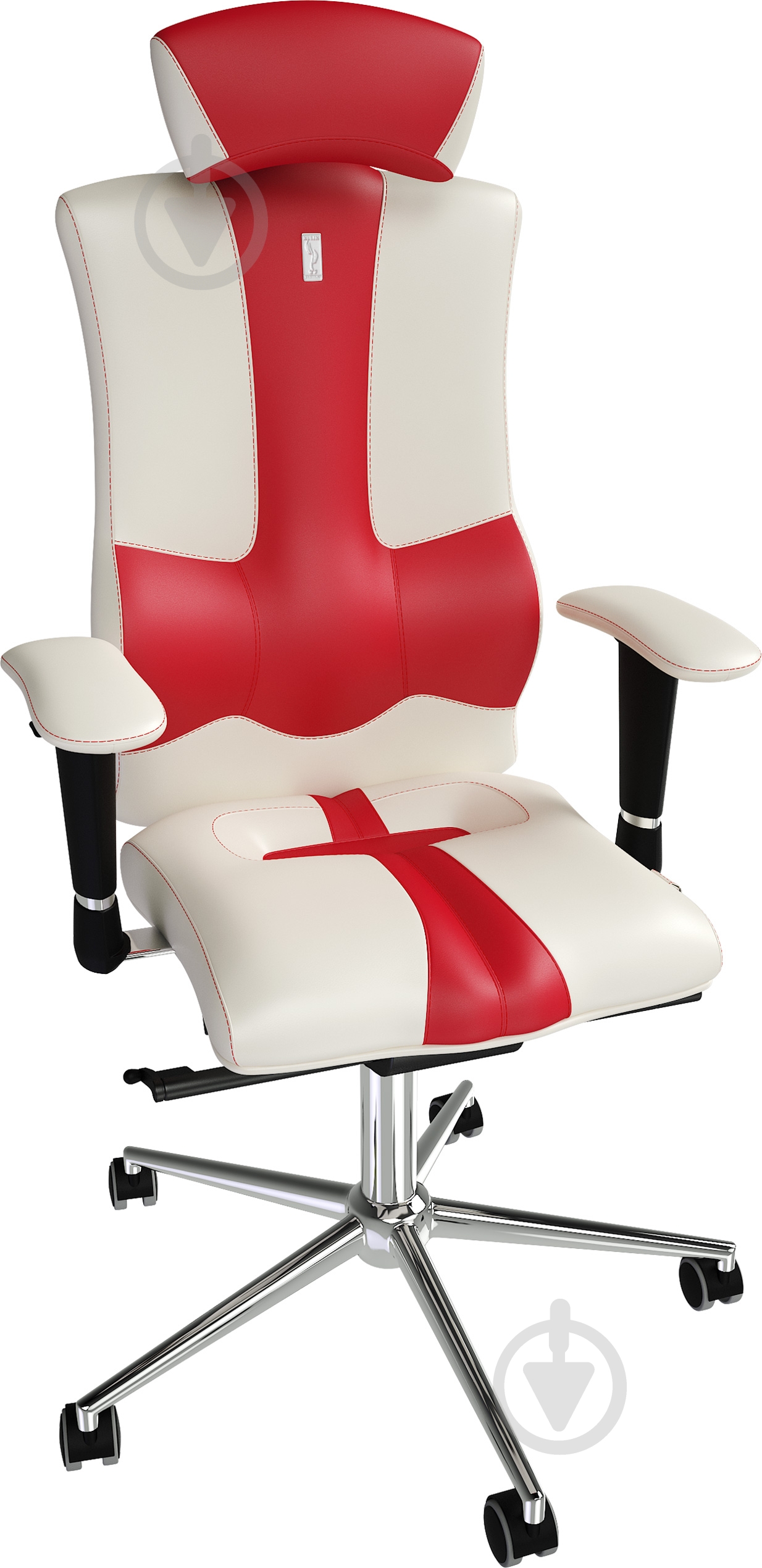 Крісло Kulik System Elegance з підголів’ям 1003 біло-червоний - фото 1