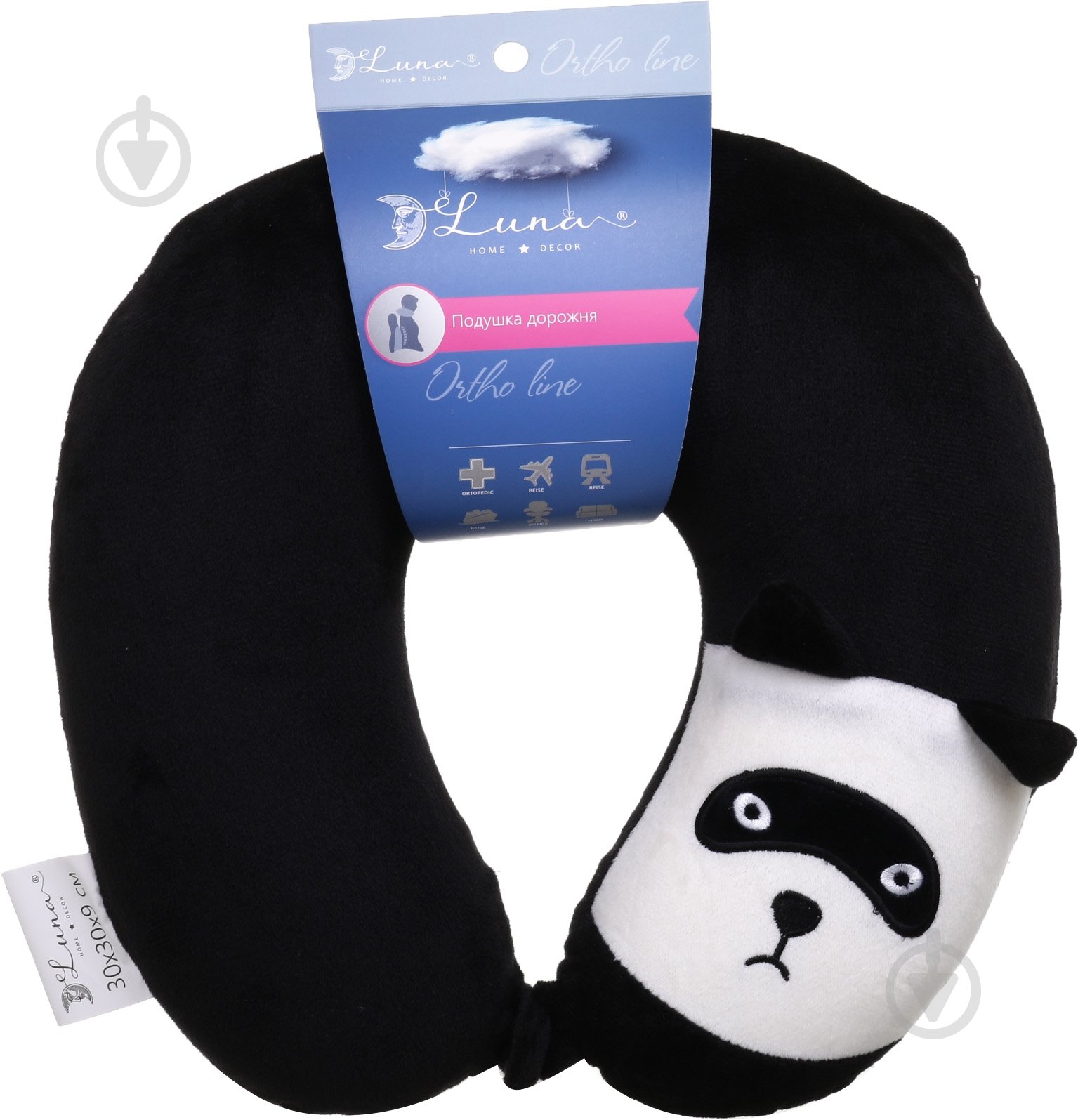 Подушка для путешествий Панда 30х30х9 см
 Luna - фото 5
