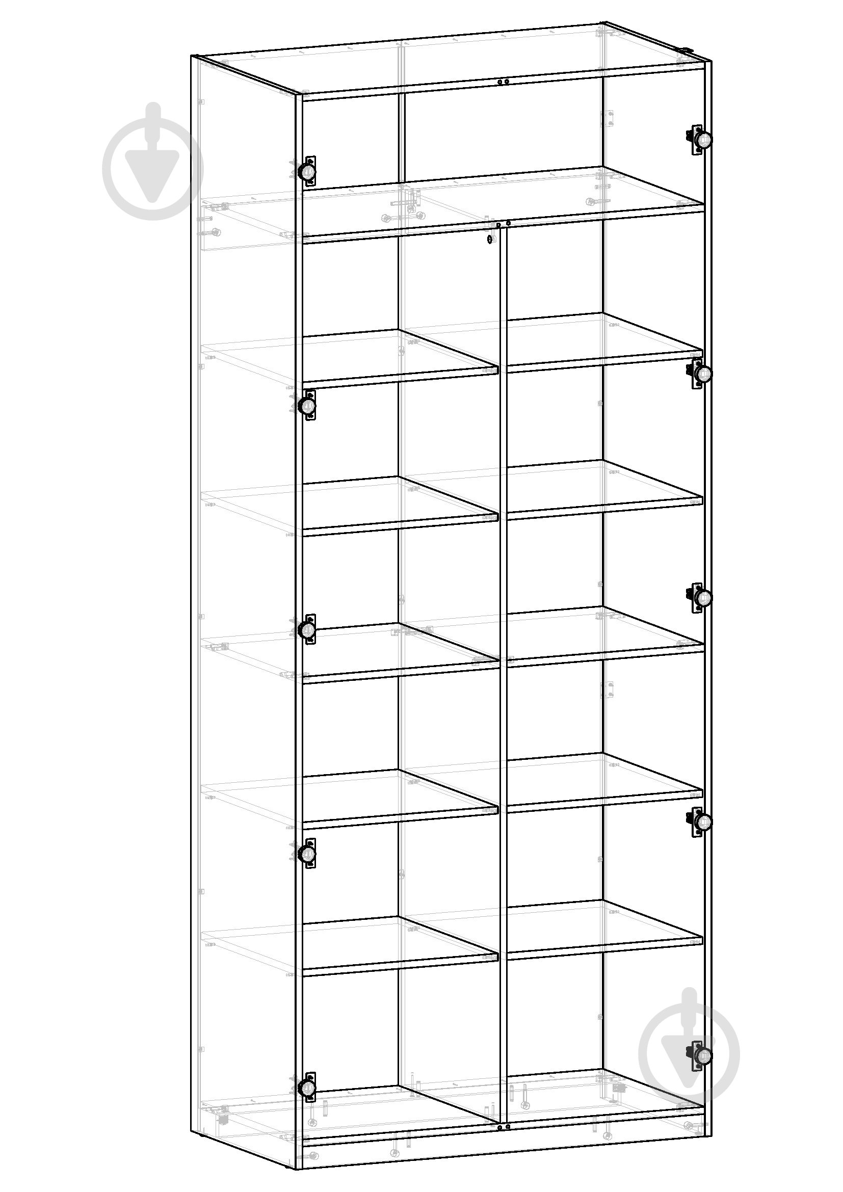 УЦІНКА! Корпус шафи Грейд ш-к ФЛЕКС тип №6 1000х2380х540 мм білий (УЦ №2578) - фото 3 УЦІНКА! Корпус шафи Грейд ш-к ФЛЕКС тип №6 1000х2380х540 мм білий (УЦ №2578) - фото 3