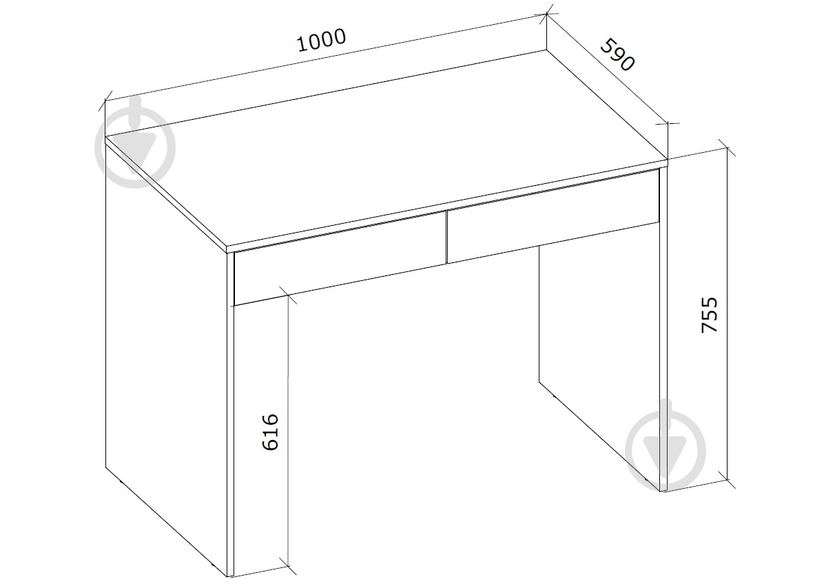Стіл письмовий Грейд Фіджі 755х1000х590 мм білий матовий/білий матовий - фото 2 Стіл письмовий Грейд Фіджі 755х1000х590 мм білий матовий/білий матовий - фото 2