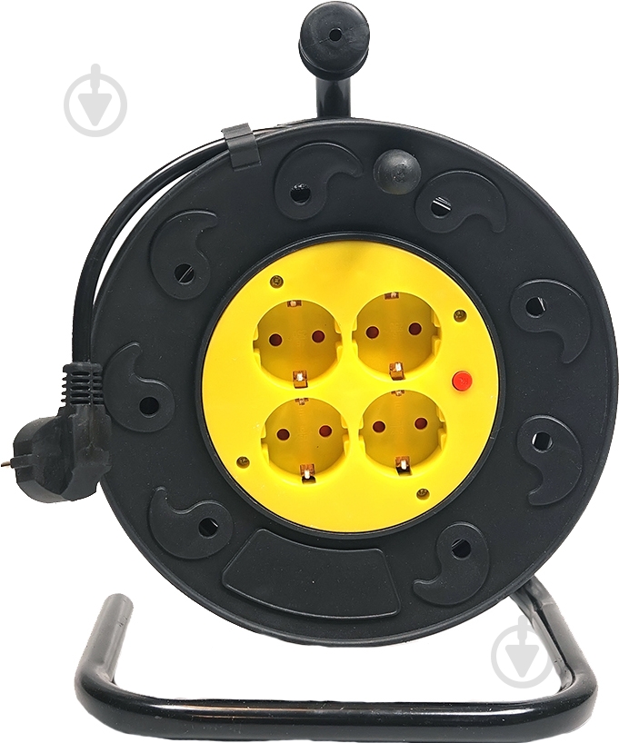 Подовжувач на котушці PowerPlant 30 м, 3x1.5 мм², 10А, 4 розетки (JY-2002/30) PPRA10M300S4 - фото 1