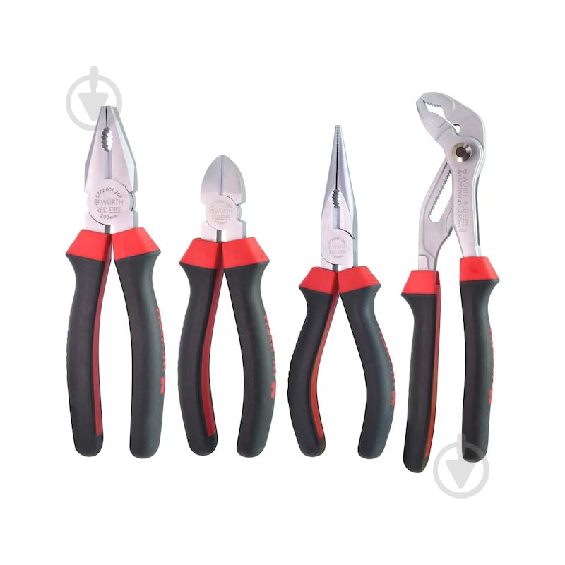 Набор шарнирно-губцовых инструментов WURTH RED STRIPE комплект 2 4 шт. 5772101104 - фото 1 Набор шарнирно-губцовых инструментов WURTH RED STRIPE комплект 2 4 шт. 5772101104 - фото 1