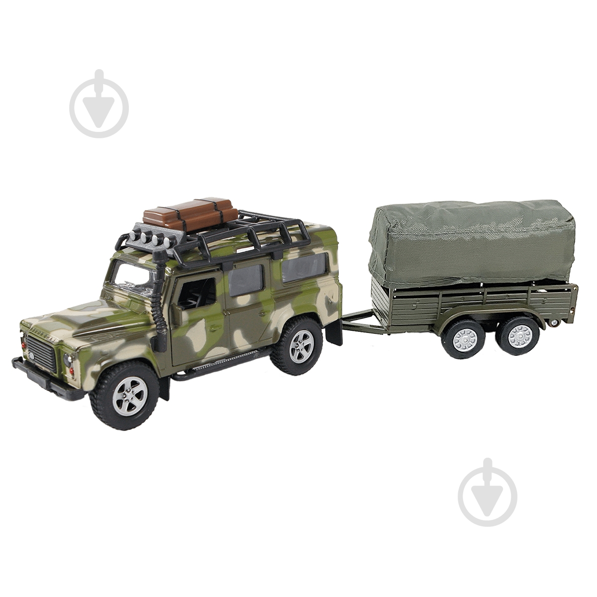 Игровой набор TechnoDrive 1:32 Land Rover Defender Mилитари (с прицепом) 520027.270 - фото 1 Игровой набор TechnoDrive 1:32 Land Rover Defender Mилитари (с прицепом) 520027.270 - фото 1