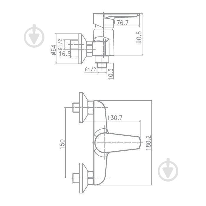 Смеситель для душа Aqua Rodos Optima 90977 - фото 2 Смеситель для душа Aqua Rodos Optima 90977 - фото 2