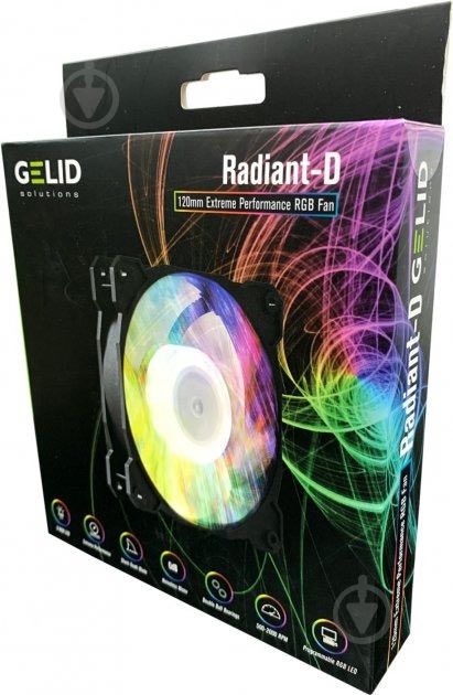 Корпусный кулер Gelid Solutions Gelid Radiant Digital-RGB Control LED - фото 6 Корпусный кулер Gelid Solutions Gelid Radiant Digital-RGB Control LED - фото 6