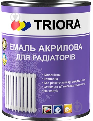 Емаль Triora акрилова для радіаторів білий напівглянець 2 л - фото 1