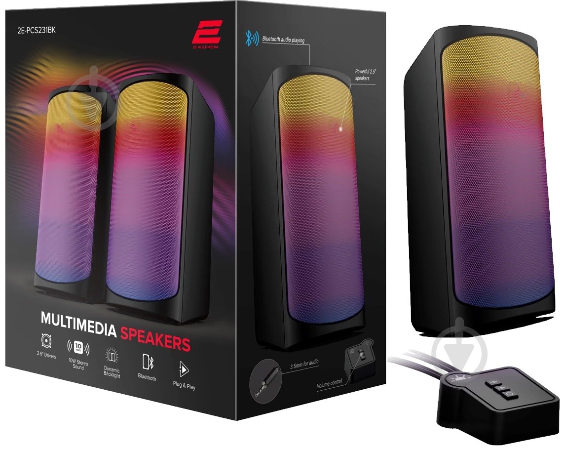 Акустическая система 2E PCS231BK 2.0 black - фото 1