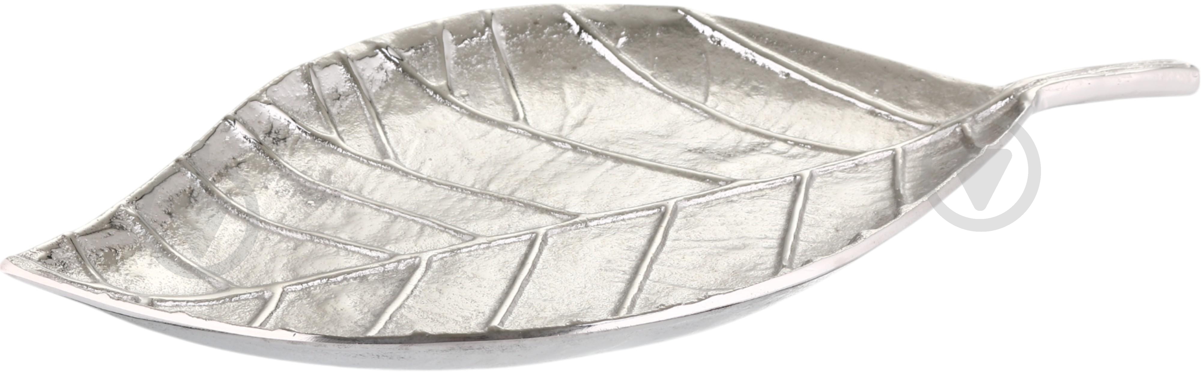 Поднос Inari Leaf 39x20x6 см серебряный - фото 2 Поднос Inari Leaf 39x20x6 см серебряный - фото 2