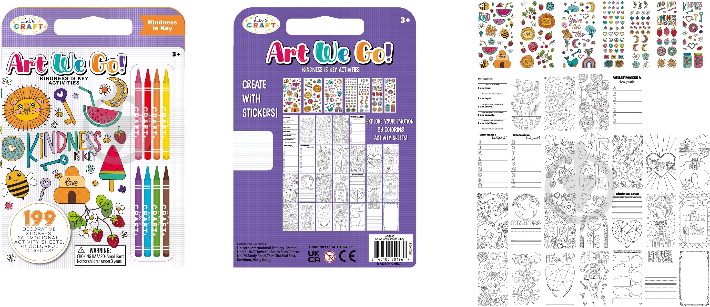 Розмальовка «Доброта – ключ до всього з наліпками та восковими крейдами AEG003» - фото 2 Розмальовка «Доброта – ключ до всього з наліпками та восковими крейдами AEG003» - фото 2