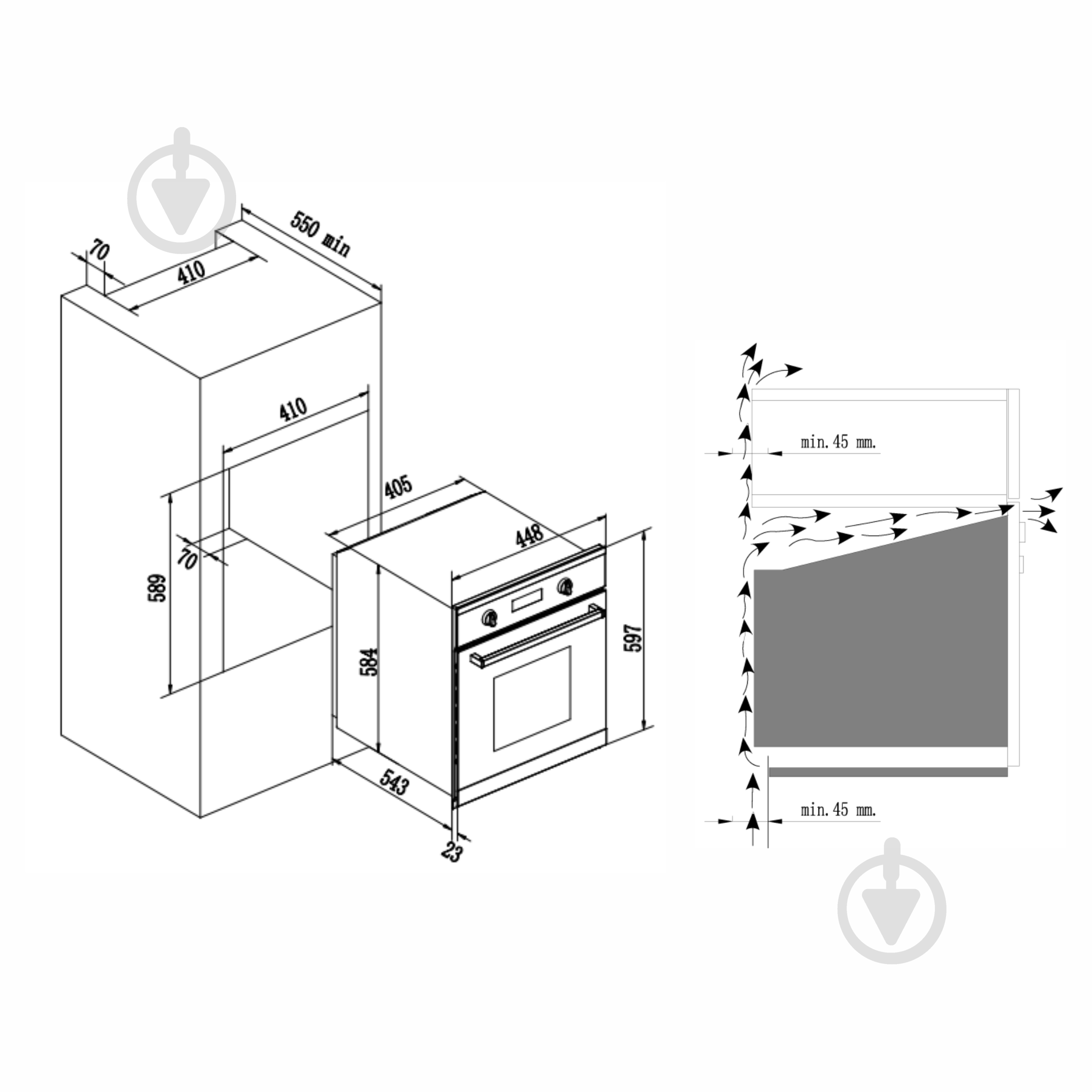 Духовой шкаф Eleyus LIZA 4508 BL - фото 3