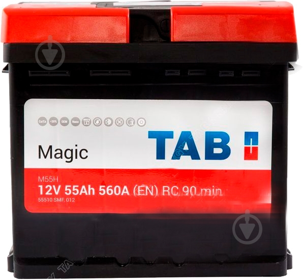 Аккумулятор автомобильный TAB Magic 55Ah 560A 12V «+» справа (189058) - фото 1