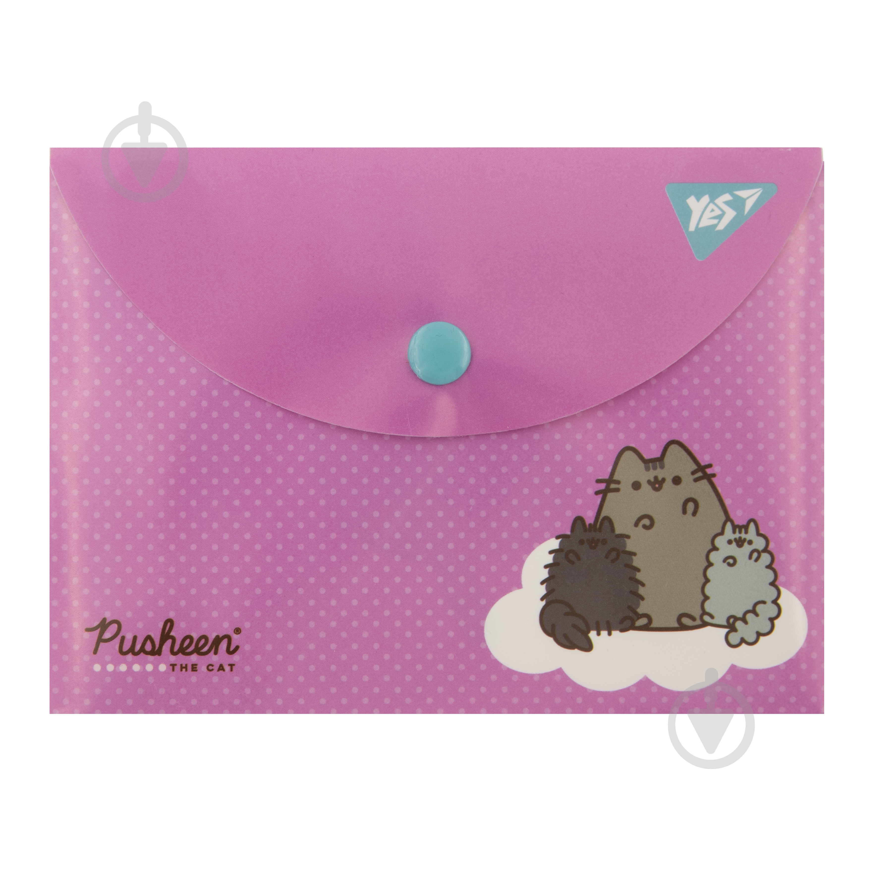 Папка-конверт на кнопке Pusheen B7 YES - фото 1 Папка-конверт на кнопке Pusheen B7 YES - фото 1