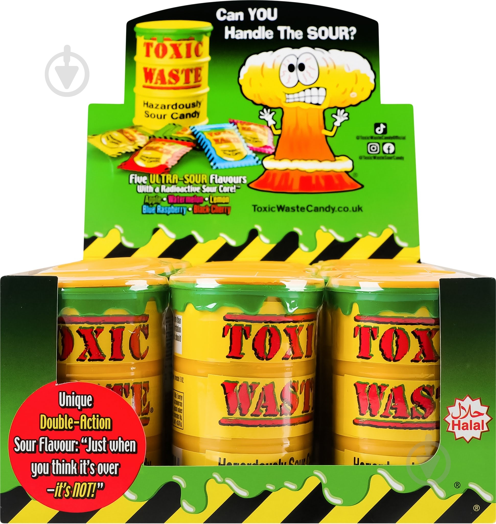 Конфеты Toxic Waste Желтая бочка 42,5 г - фото 6