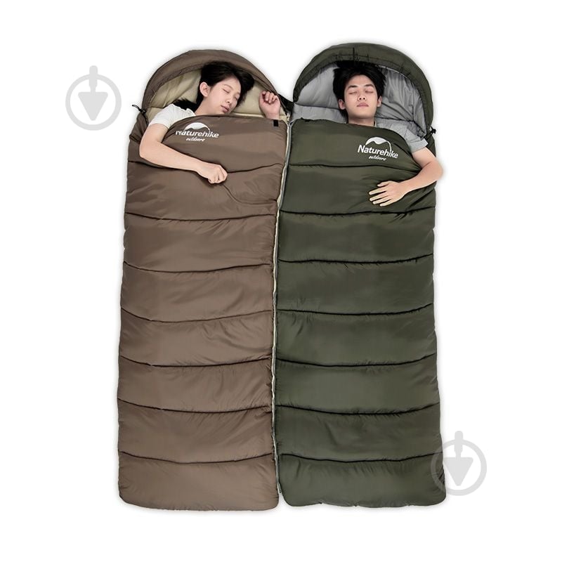Спальник Naturehike с капюшоном U350S NH20MSD07 (-3°C) левый Коричневый (6927595764312-L) - фото 2
