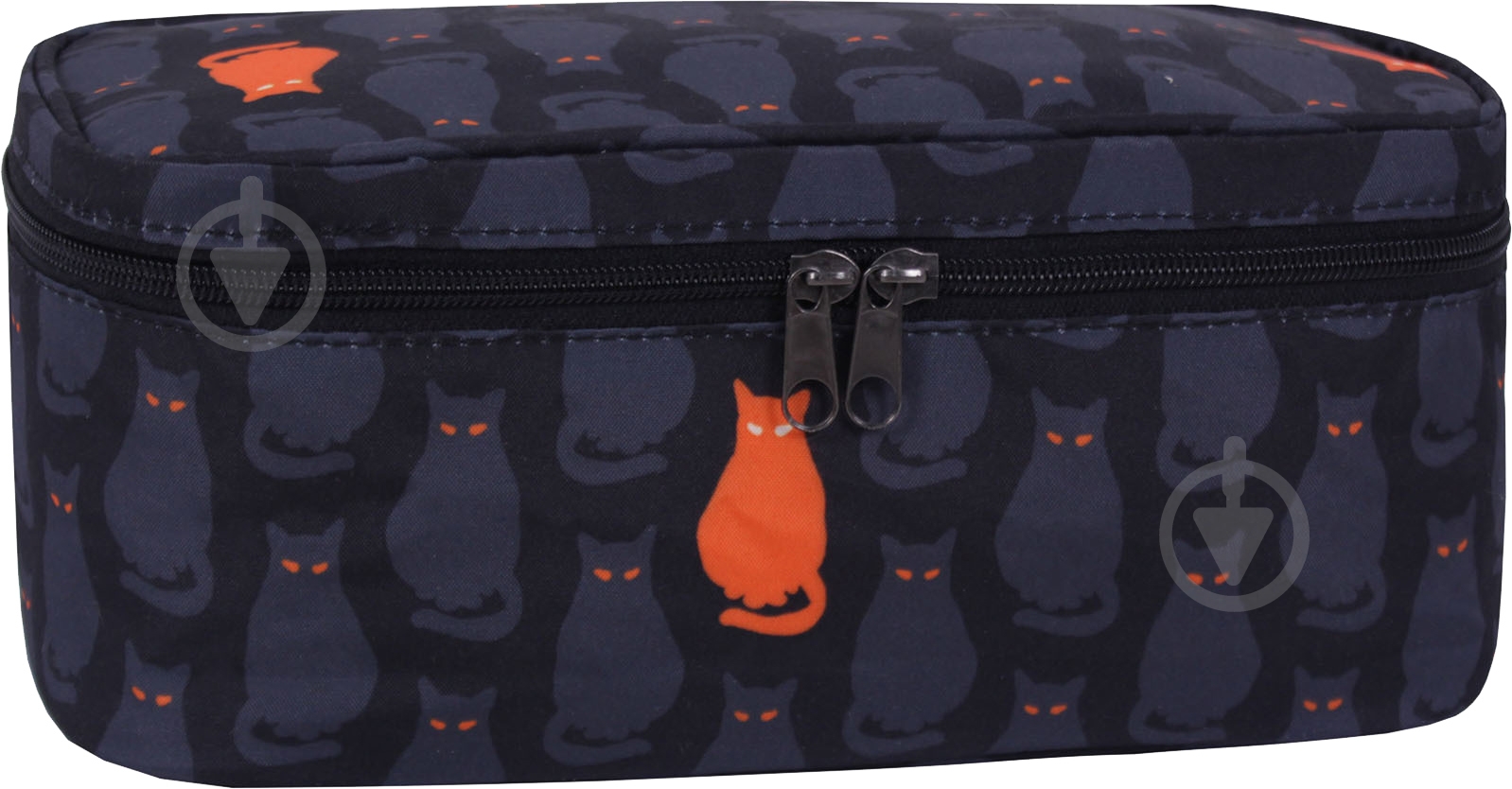 Косметичка Bagland 4 л. Кот оранжевый черный с рисунком сублимация 193 (00710154) - фото 1