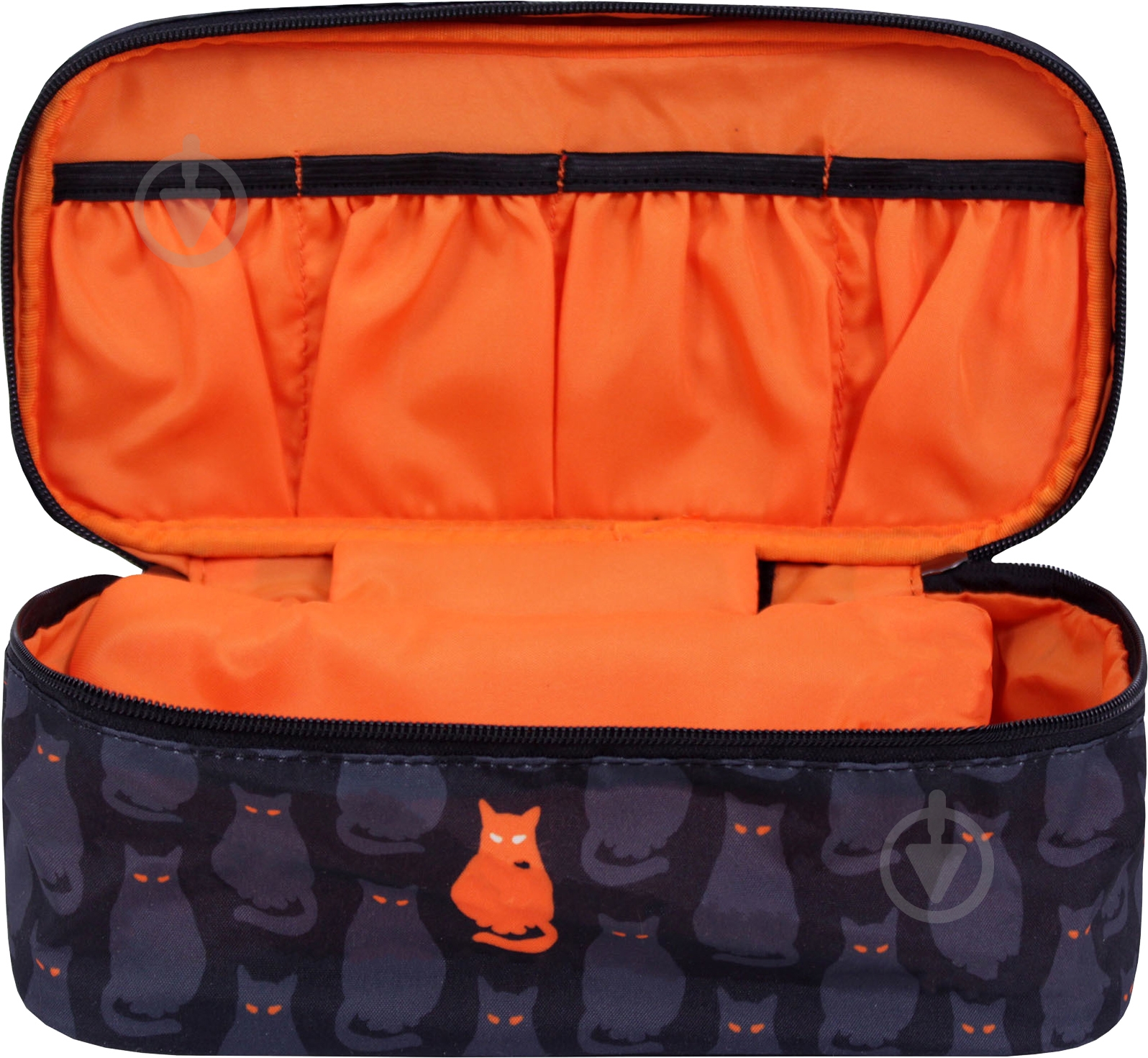 Косметичка Bagland 4 л. Кот оранжевый черный с рисунком сублимация 193 (00710154) - фото 2