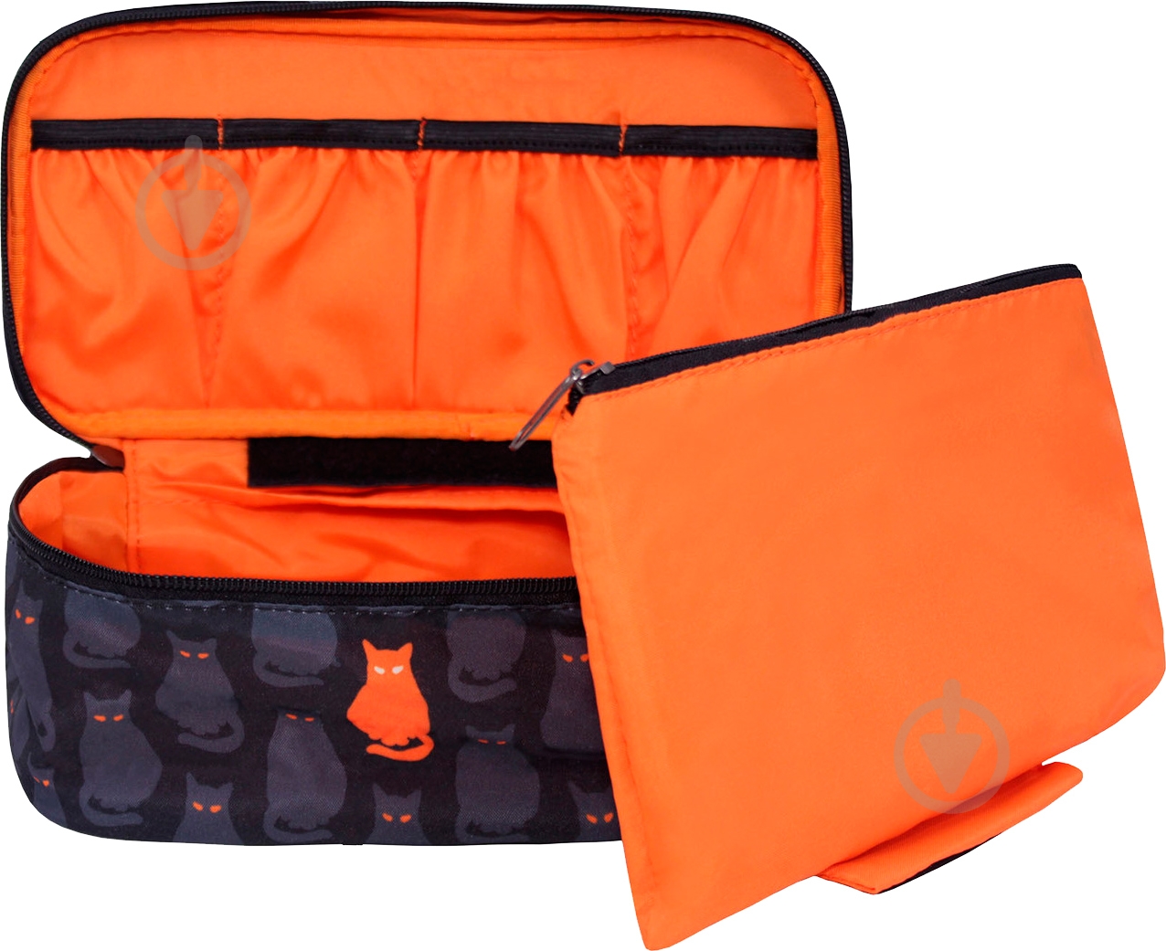 Косметичка Bagland 4 л. Кот оранжевый черный с рисунком сублимация 193 (00710154) - фото 3