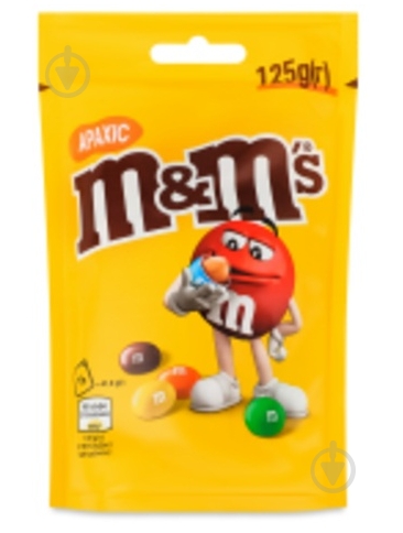 Драже M&M с арахисом и молочным шоколадом покрытые разноцветной сахарной глазурью 125 г - фото 1