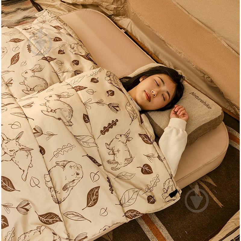 Спальник Naturehike летний MT180 CNH22SD015, правый, бежевый с принтом (+1/+6) - фото 4 Спальник Naturehike летний MT180 CNH22SD015, правый, бежевый с принтом (+1/+6) - фото 4