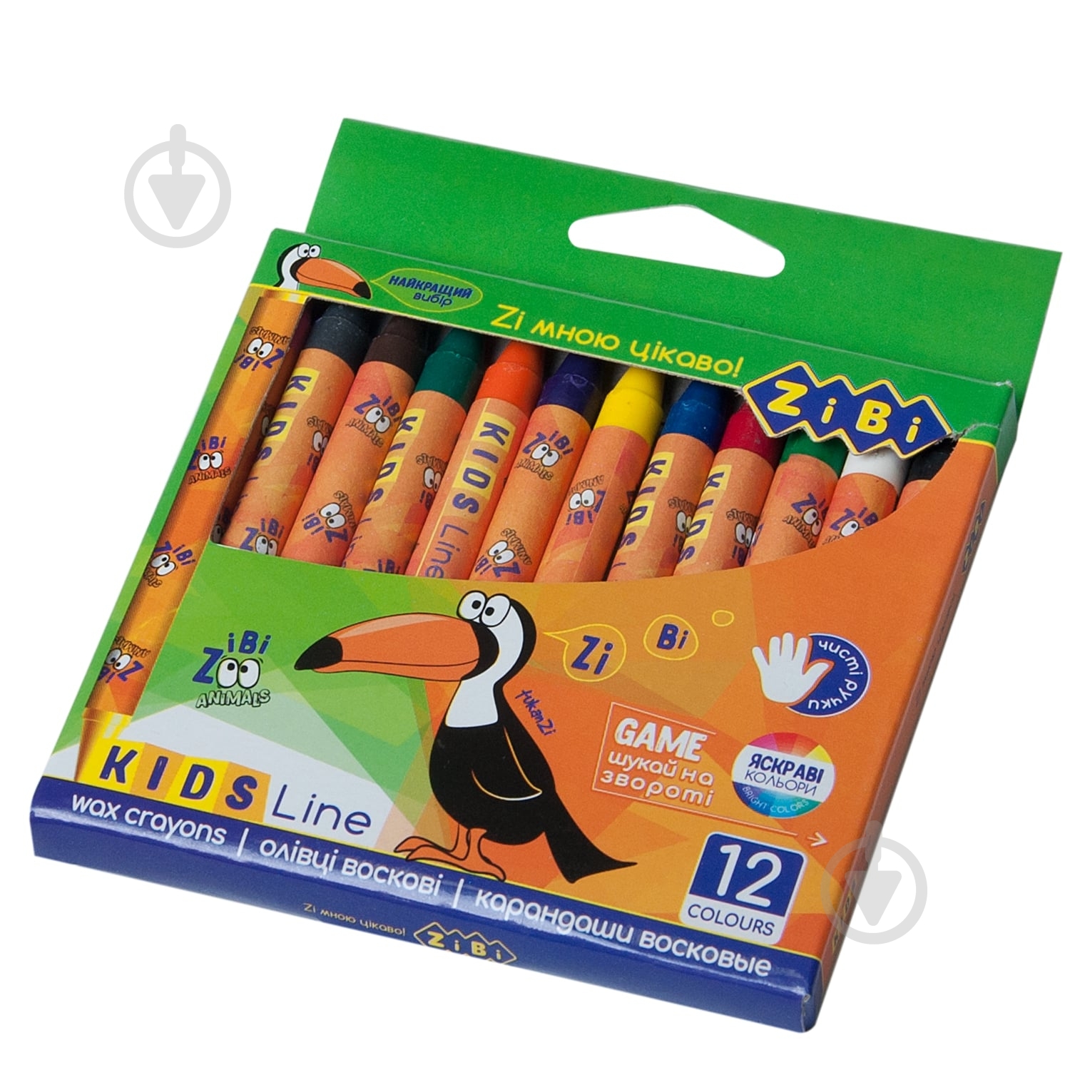 Карандаши восковые 12 цветов KIDS Line ZiBi - фото 2