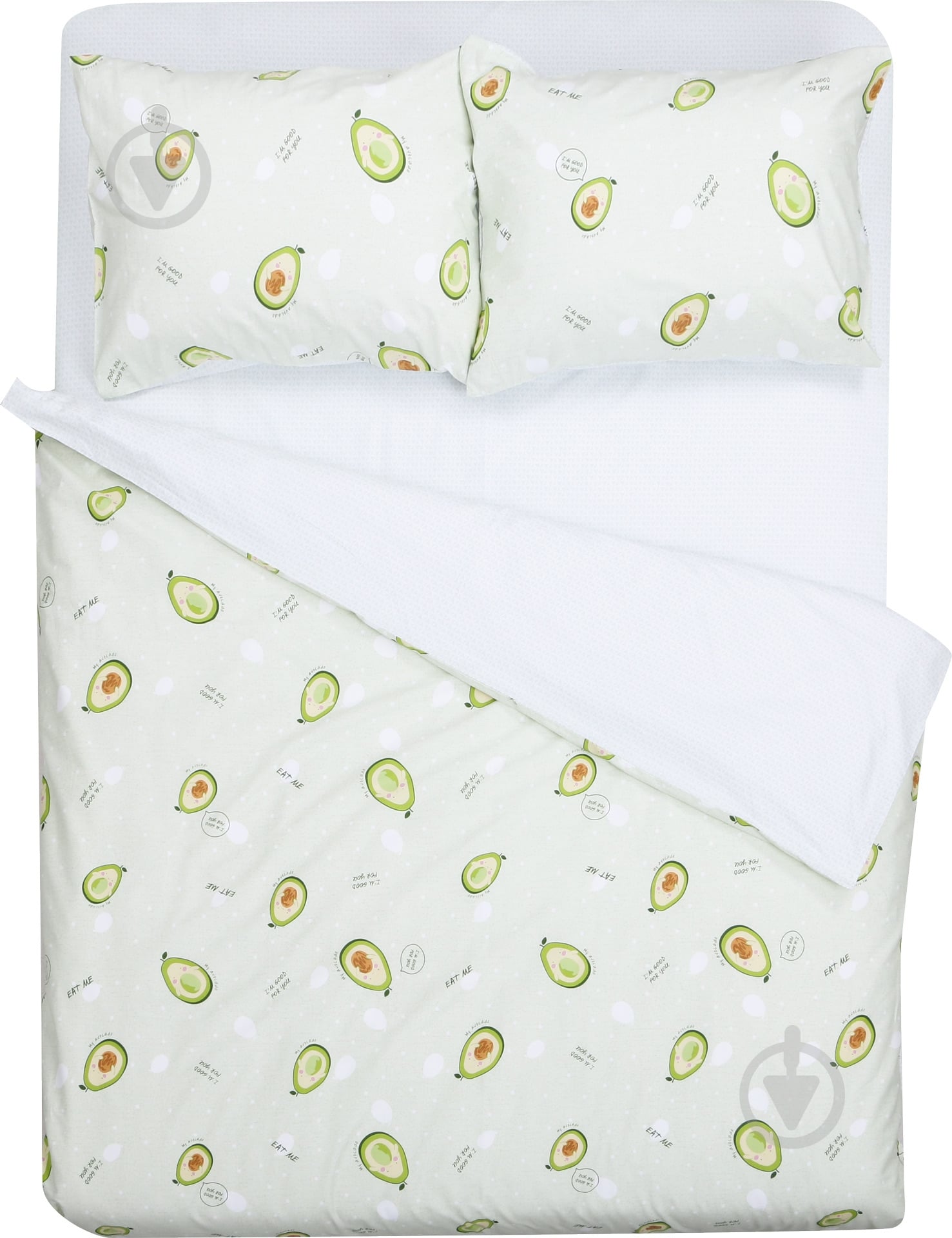 Комплект постельного белья Fresh avocado 2 зеленый с рисунком - фото 1
