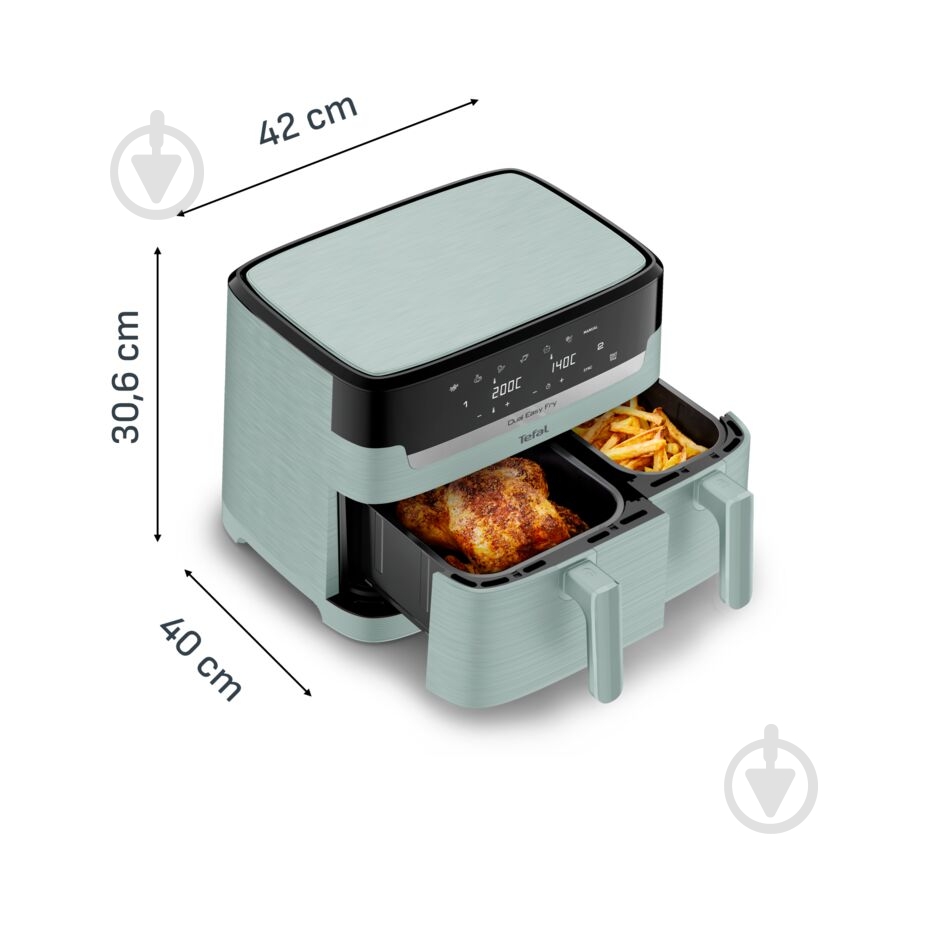 Мультипечь Tefal Dual Easy Fry EY9014E0 - фото 2
