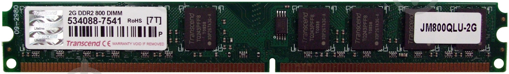 Оперативная память TRANSCEND DDR2 SDRAM 2 GB (1x2GB) 800 MHz (JM800QLU-2G) - фото 1 Оперативная память TRANSCEND DDR2 SDRAM 2 GB (1x2GB) 800 MHz (JM800QLU-2G) - фото 1