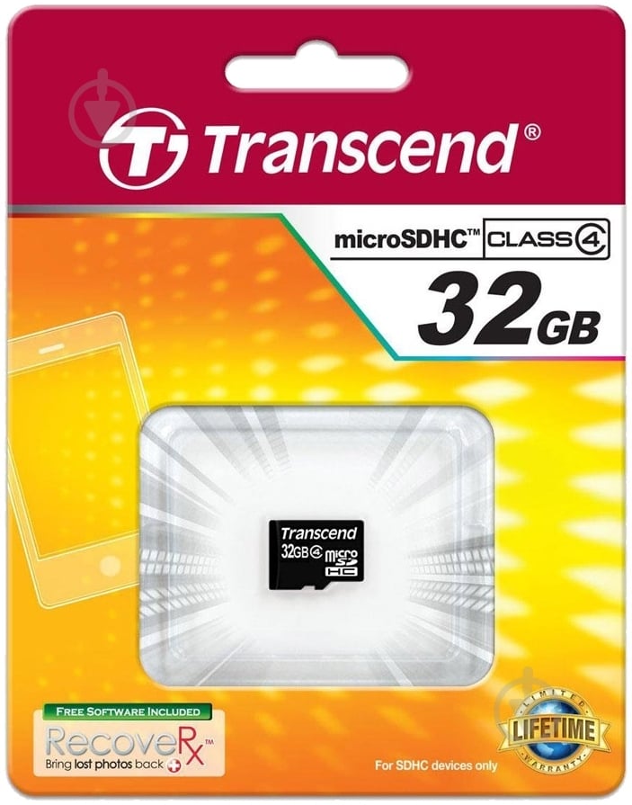 Карта памяти Transcend MicroSDHC 32GB Class 4 (TS32GUSDC4) - фото 2