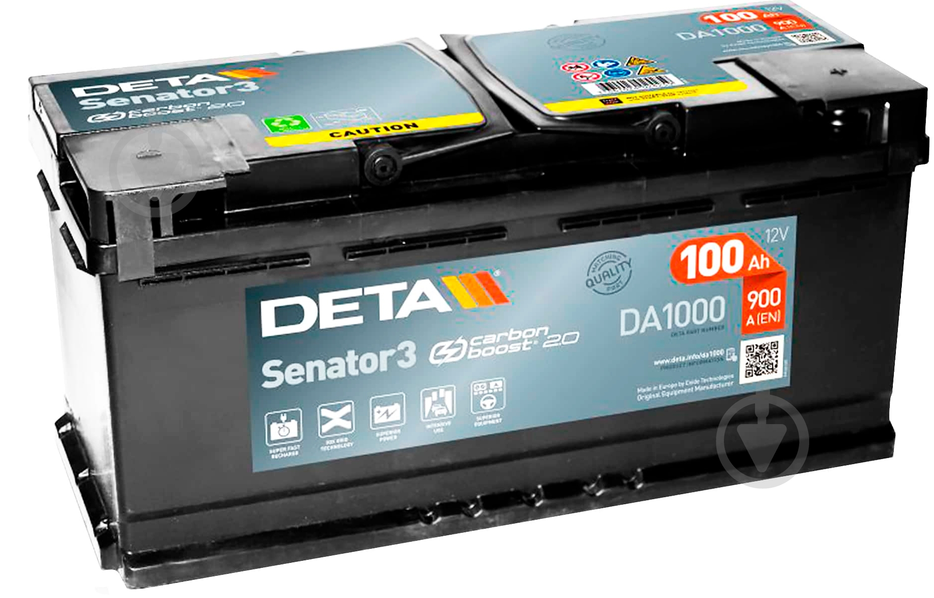 ᐉ Аккумулятор автомобильный Deta Senator 100Ah 850A 12V «+» справа ...