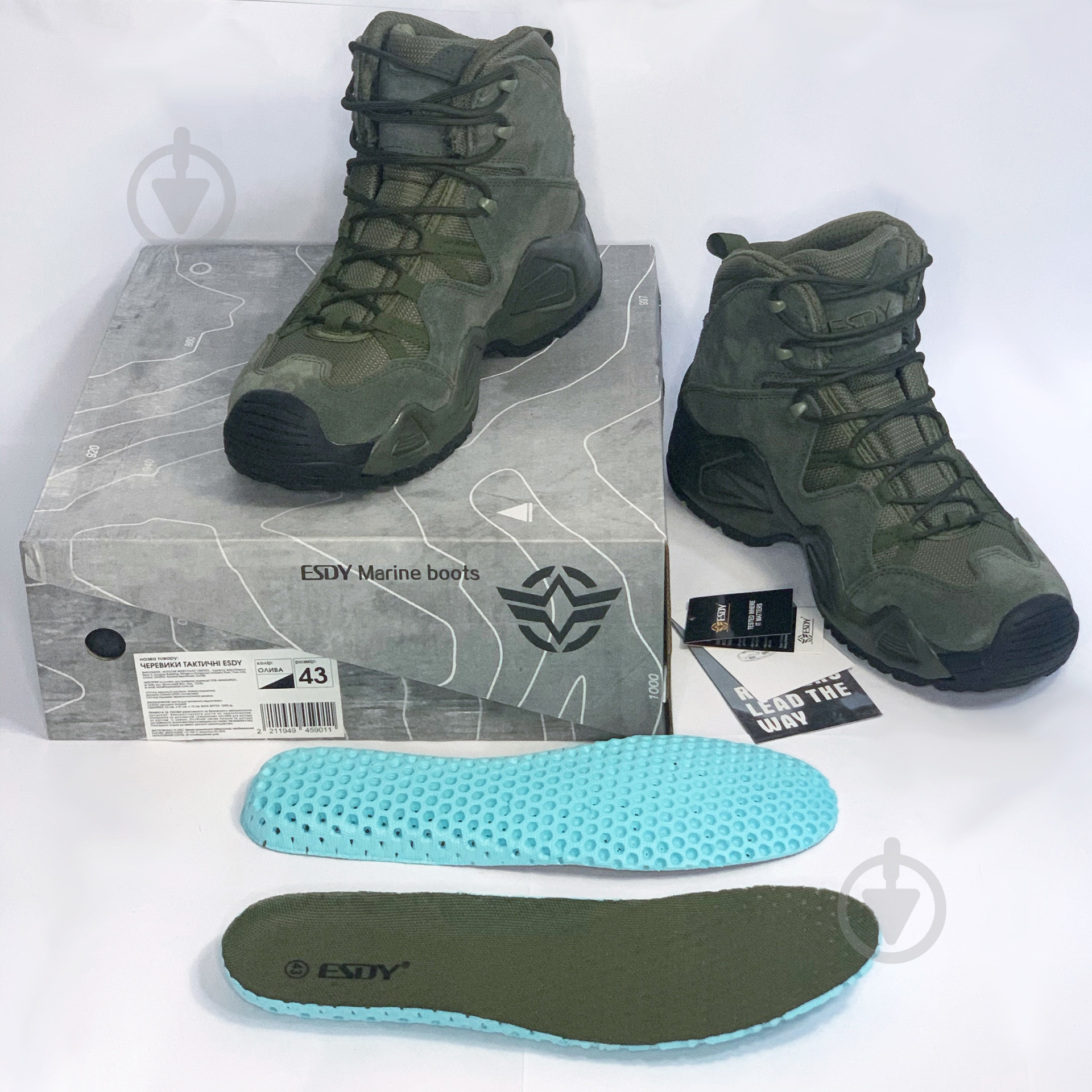 Ботинки туристические ESDY р. 39 оливковый - фото 4