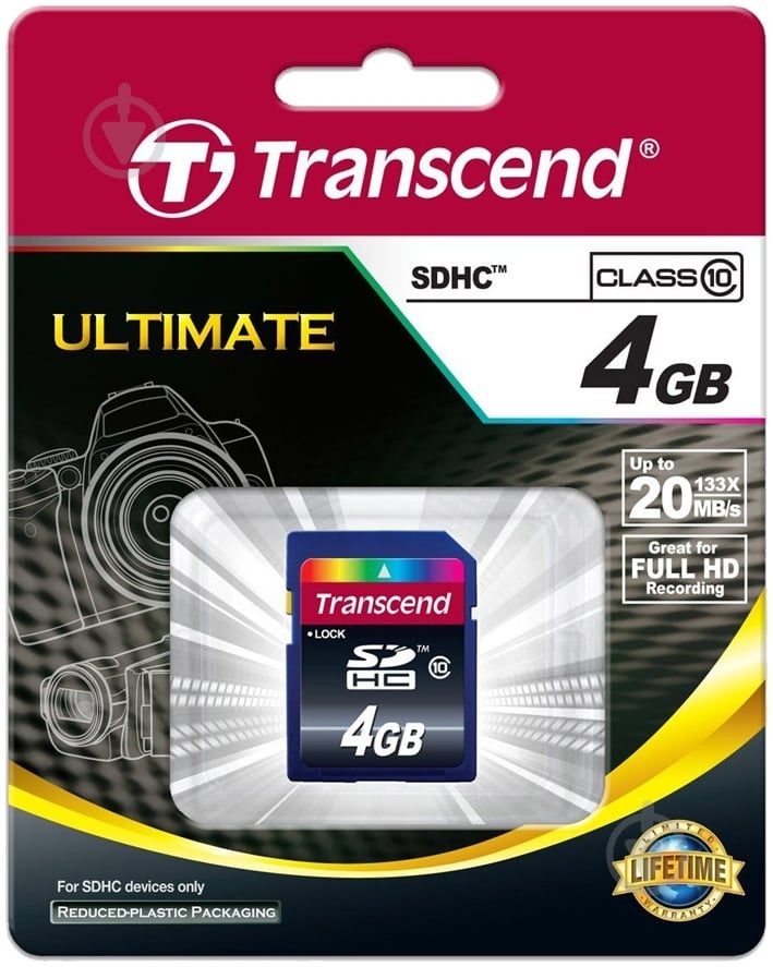 Карта памяти Transcend SDHC 4GB (TS4GSDHC10) - фото 2