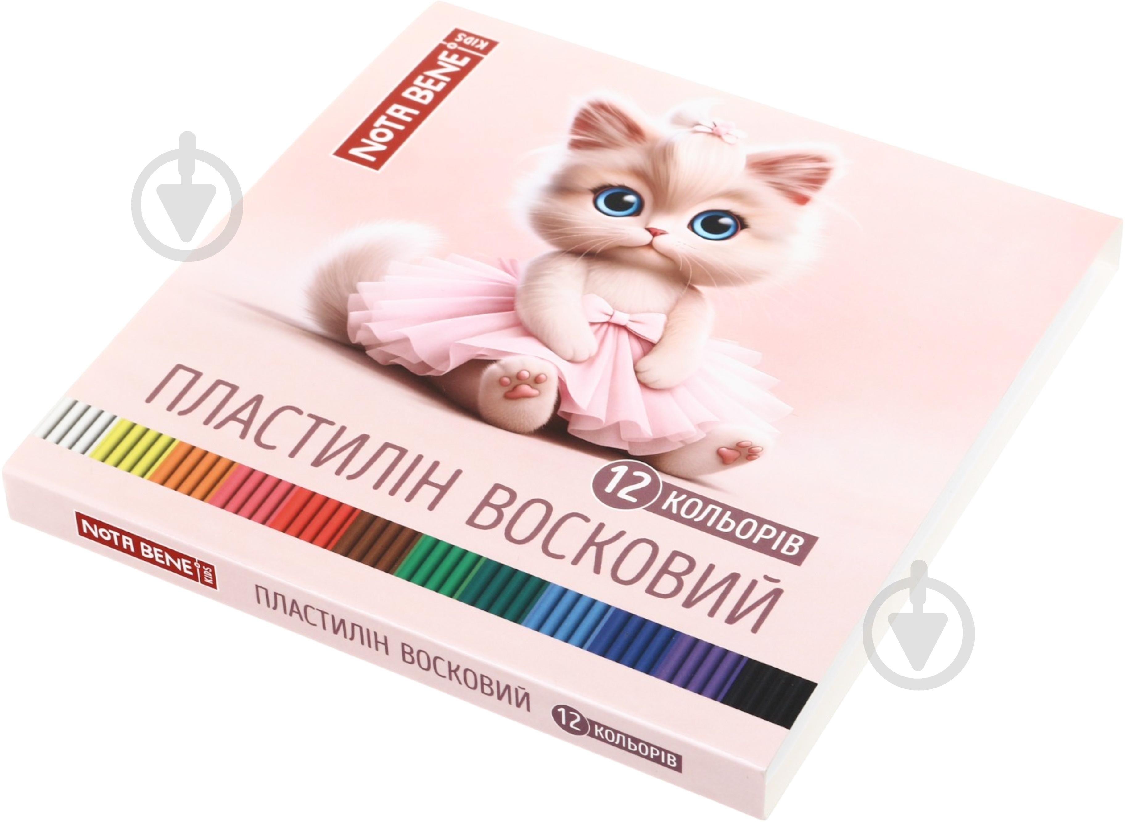 Пластилин восковый 12х20 г Котик Nota Bene - фото 1