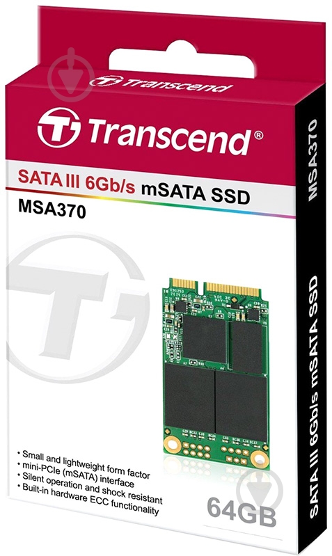 SSD-накопитель TRANSCEND 370 64GB Mini-SATA SATA III (TS64GMSA370) - фото 2 SSD-накопитель TRANSCEND 370 64GB Mini-SATA SATA III (TS64GMSA370) - фото 2