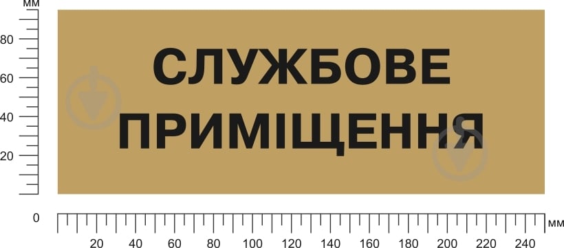 Табличка Службове приміщення 250х95 мм латунь - фото 2