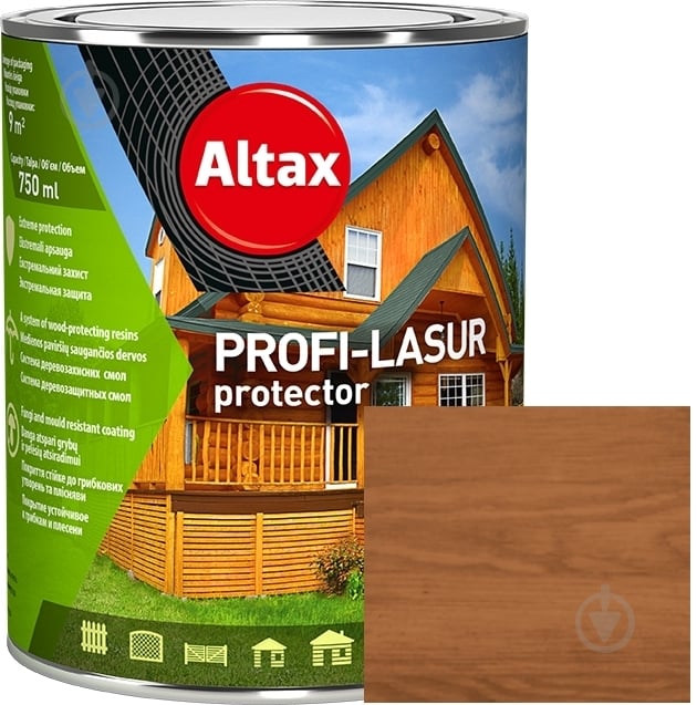 Лазурь Altax PROFI-LASUR protector каштан мат 0,75 л - фото 1 Лазурь Altax PROFI-LASUR protector каштан мат 0,75 л - фото 1