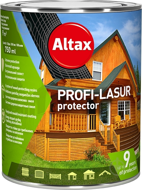 Лазурь Altax PROFI-LASUR protector коричневый мат 0,75 л - фото 2