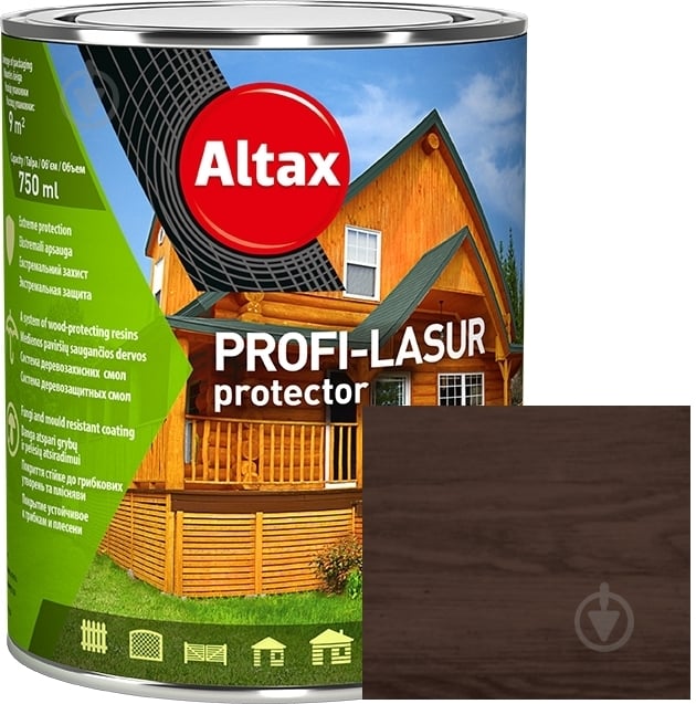 Лазурь Altax PROFI-LASUR protector коричневый мат 0,75 л - фото 1