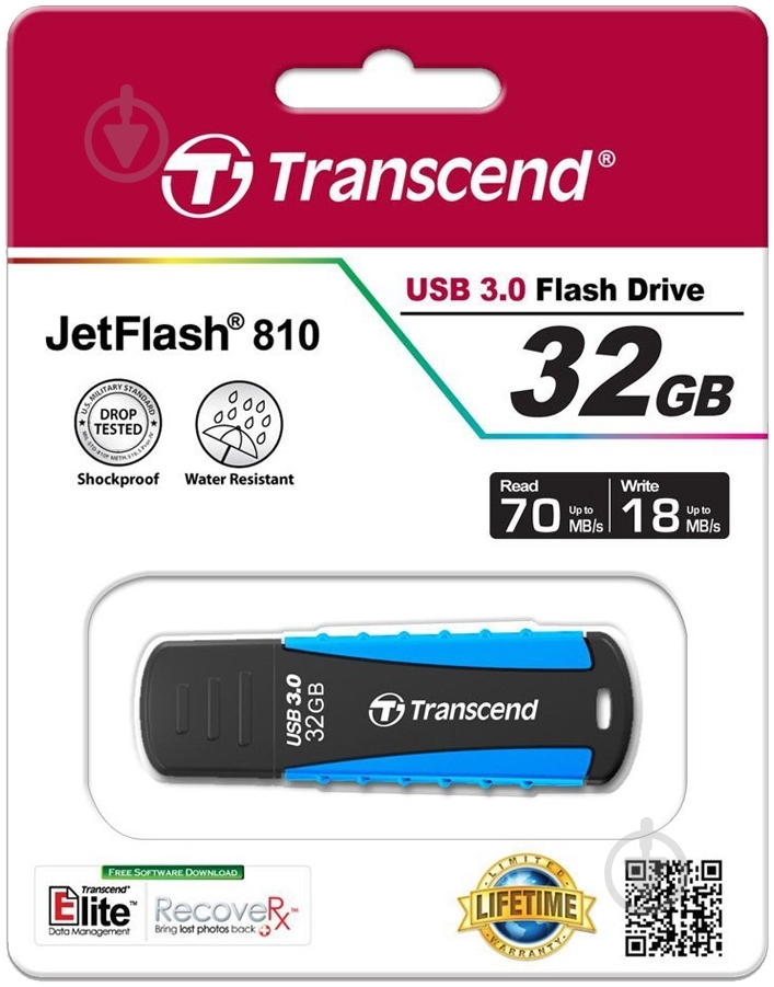 Флеш-память USB Transcend JetFlash 810 32 ГБ USB 3.0 (TS32GJF810) - фото 3