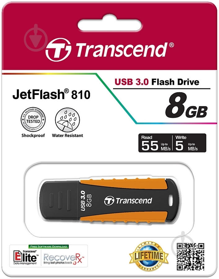 Флеш-память USB Transcend JetFlash 810 8 ГБ USB 3.0 (TS8GJF810) - фото 4