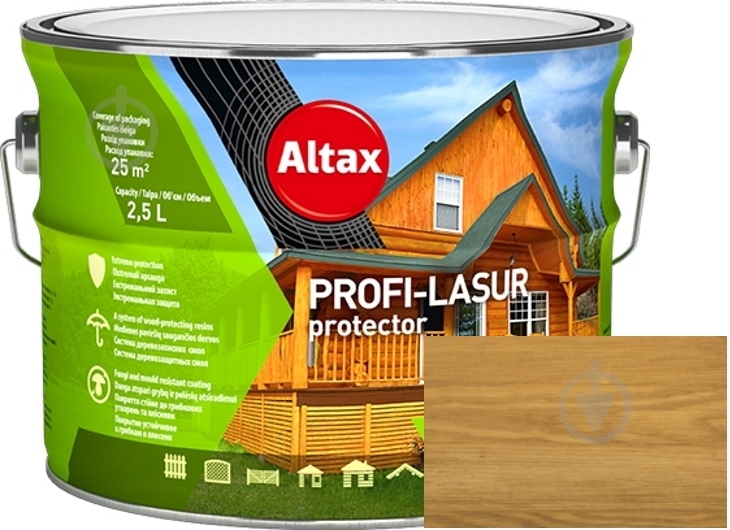 Лазурь Altax PROFI-LASUR protector Дуб мат 2,5 л - фото 1