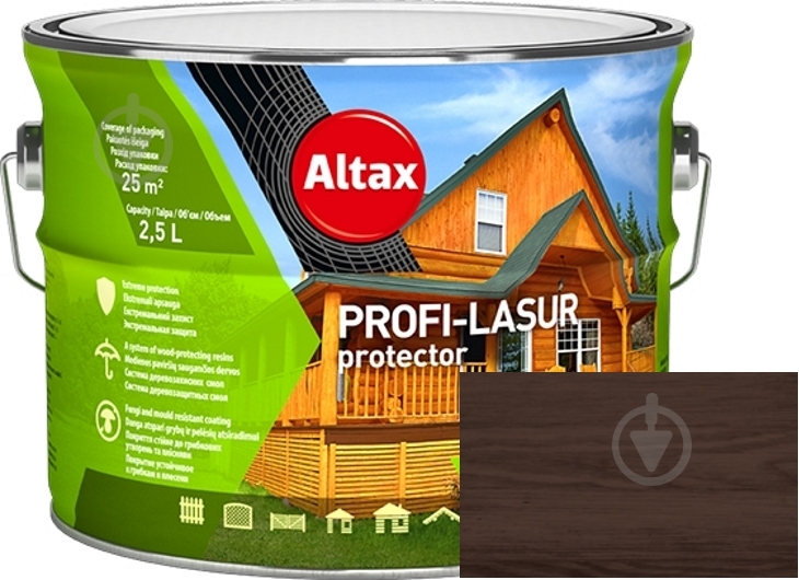 Лазурь Altax PROFI-LASUR protector коричневый мат 2,5 л - фото 1