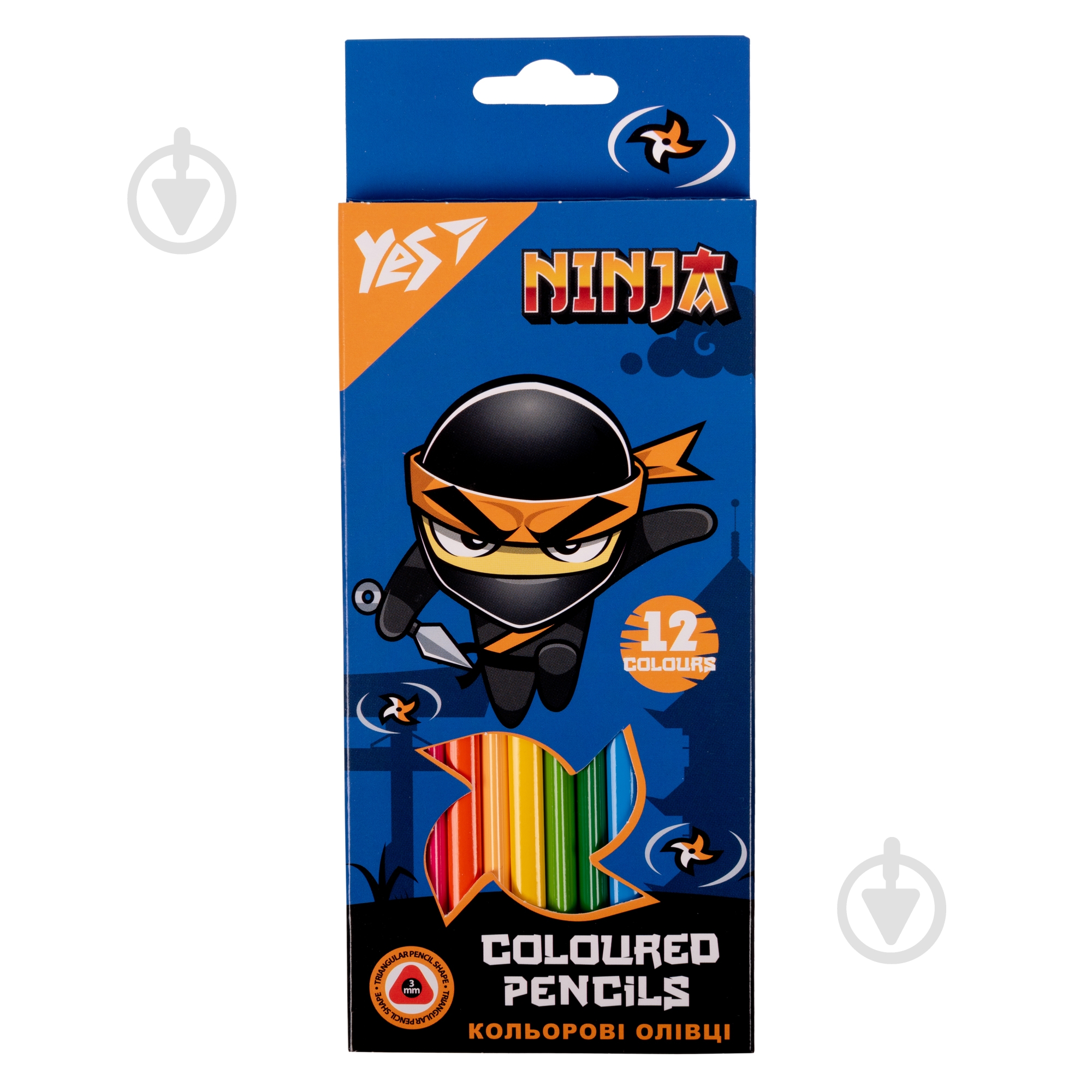 Набор цветных карандашей 12 цветов Ninja YES - фото 1 Набор цветных карандашей 12 цветов Ninja YES - фото 1