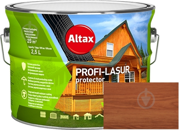 Лазурь Altax PROFI-LASUR protector Тик мат 2,5 л - фото 1