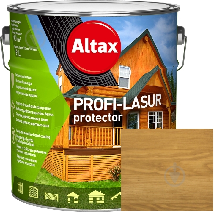 Лазурь Altax PROFI-LASUR protector Дуб мат 9 л - фото 1 Лазурь Altax PROFI-LASUR protector Дуб мат 9 л - фото 1