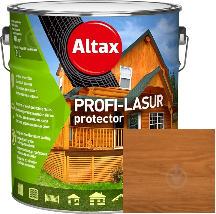 Лазур Altax PROFI-LASUR protector Сосна мат 9 л - фото 1